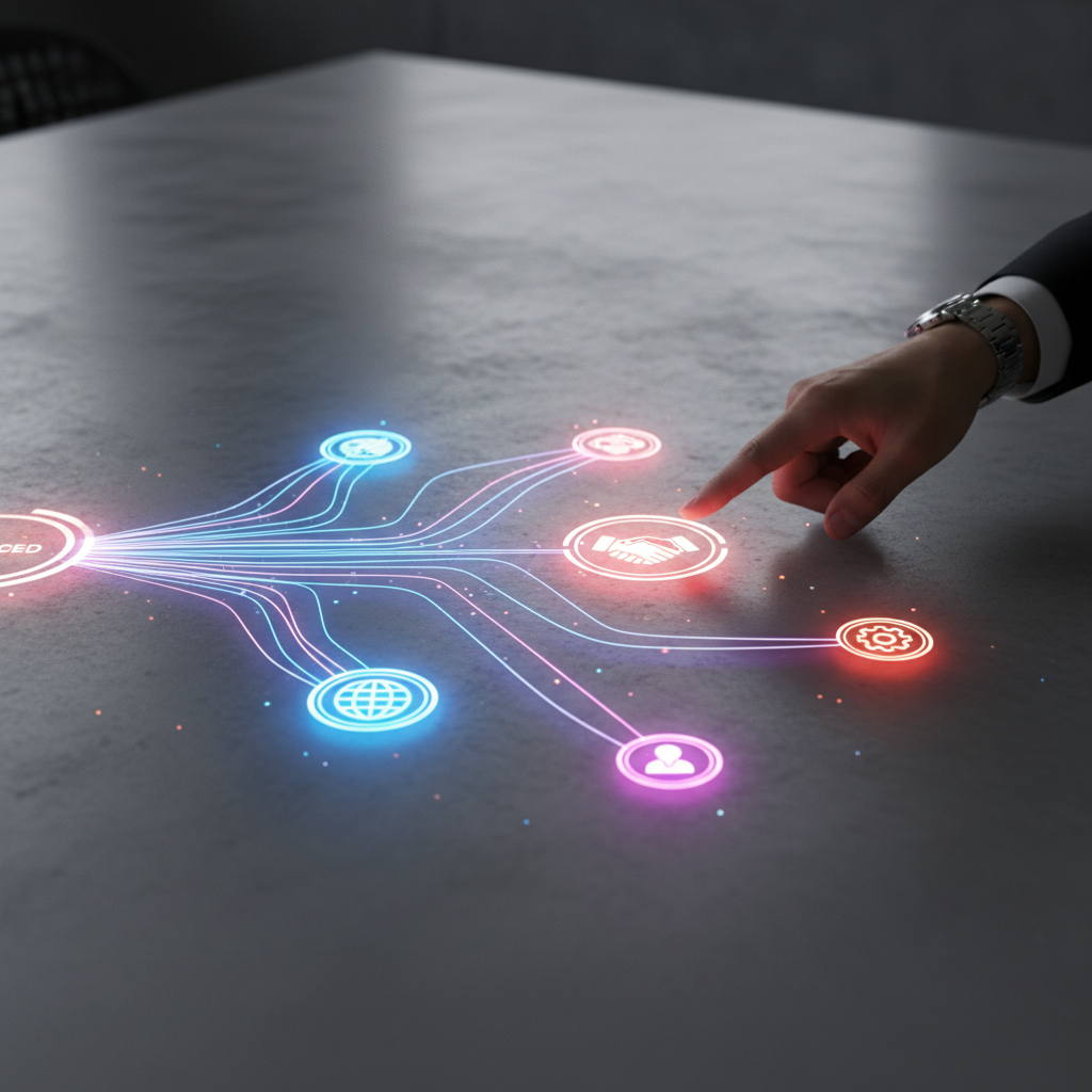 A digital network of glowing data streams rapidly expanding into multiple business connections, symbolizing efficient B2B lead generation outsourcing and scalable growth.